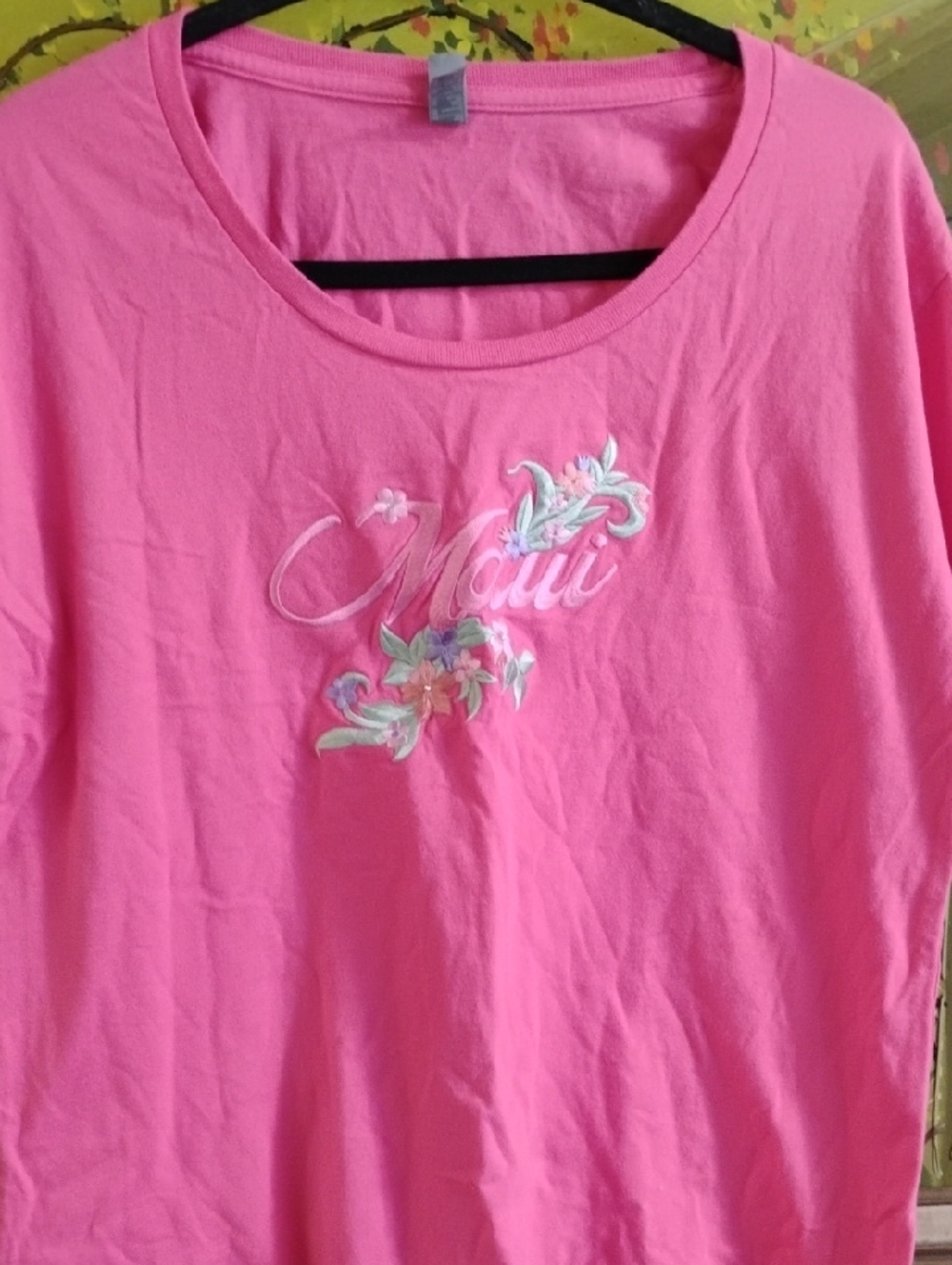 Pink Floral Embroidered Tee